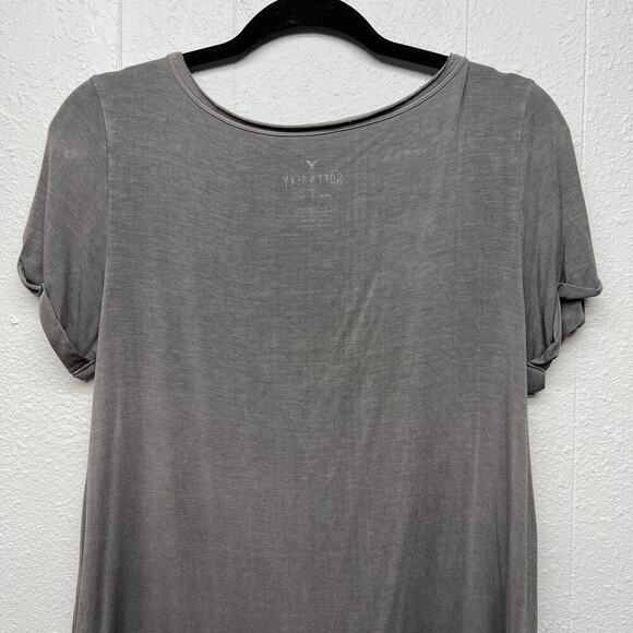 American Eagle Top Womens Medium Lace Up Stonewash Relaxed Soft Minimalist Boho - Picture 6 of 11